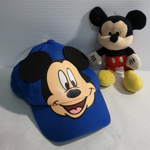 Disney Other - Mickey Mouse Baseball Cap Cartoon Character Blue Toddler Kid Plus Small Mickey